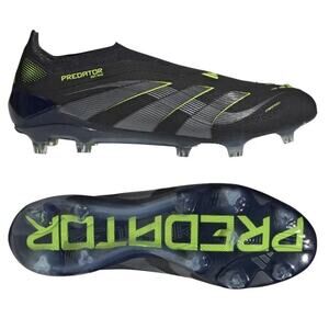 Adidas Predator Elite Laceless FG Core Black Carbon JI1078 Sz: Men’s 7~Wmn’s 8